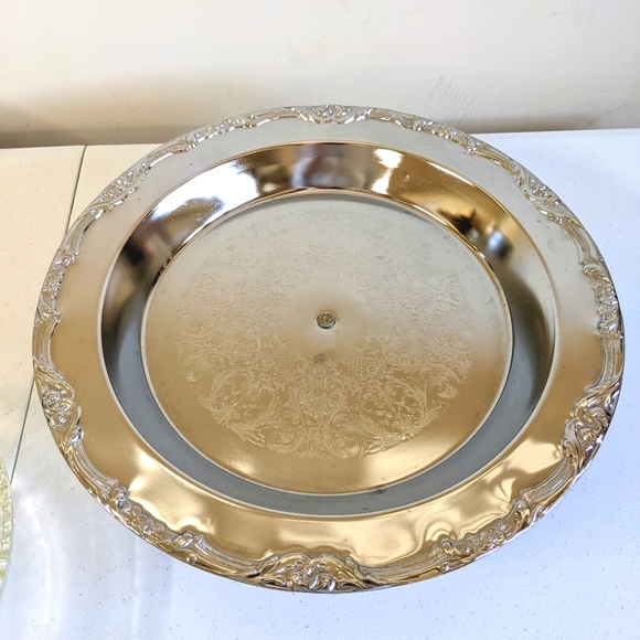 Vintage Silver Plated and Glass Lazy Susan - Picture 7 of 12